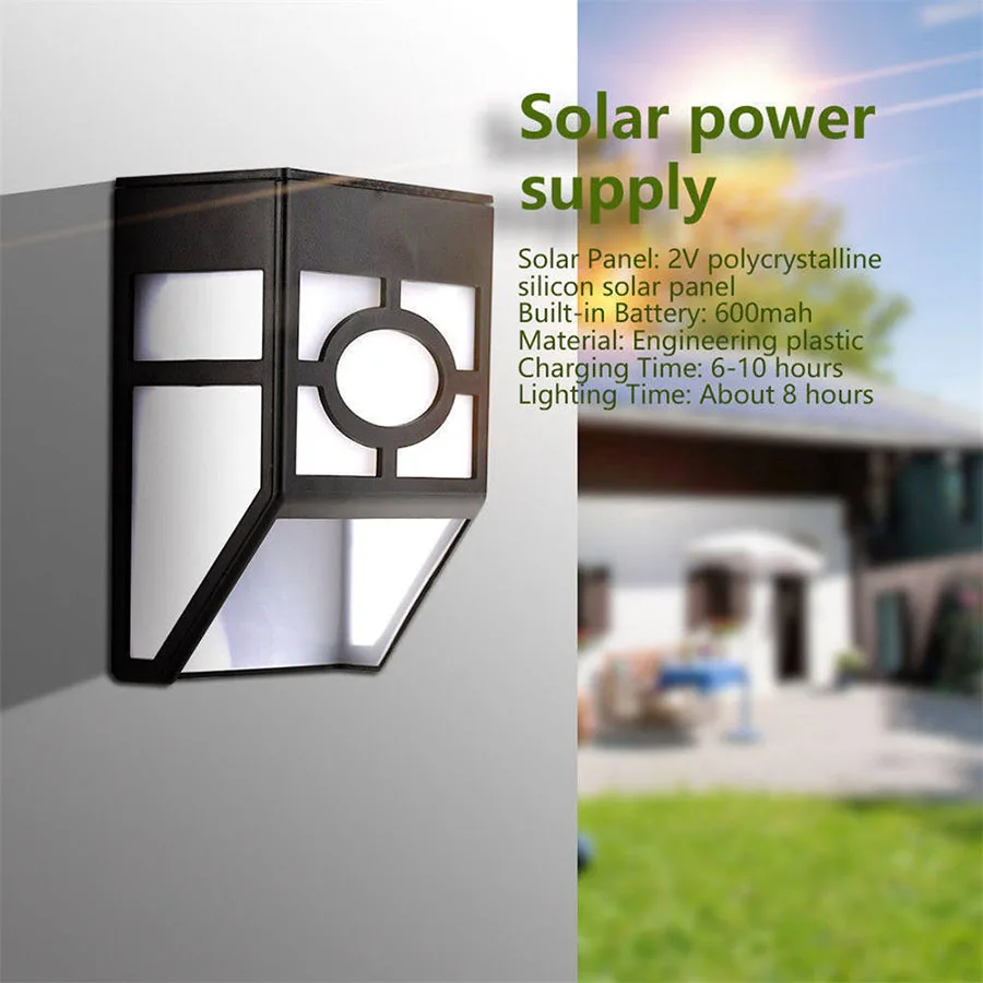 

LED Solar Power Garden Wall Light Retro Solar Outdoor Lamp Waterproof Yard Path Street Landscape Decor Lighting Auto Turn On/Off