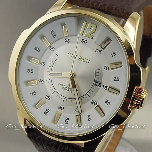 CURREN Мужские часы Топ люксовый бренд мужские военные спортивные кожаные Дата
