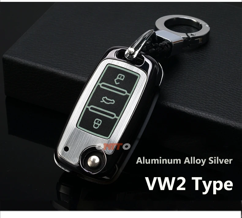 Чехол для автомобильных ключей из алюминиевого сплава Volkswagen Passat Golf Bora Polo Sagitar Tiguan