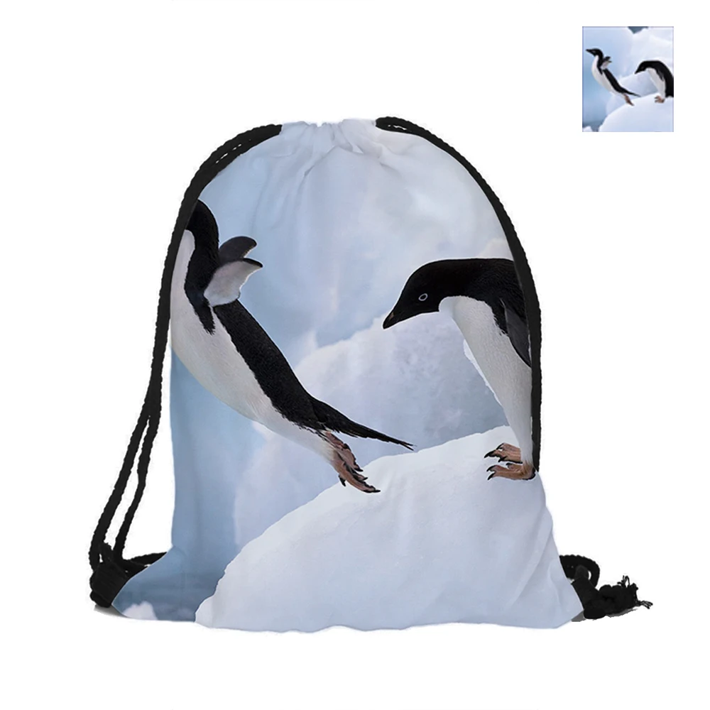 Рюкзак с рисунком счастливых пингвинов двусторонний для женщин девушек мужчин