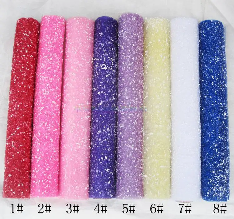 

50cm*3.6m Snow Spotted Tulle Roll Snow Yarn For DIY Tutu Skirt Arts Carft Packing Material Wedding Birthday Party Decoration