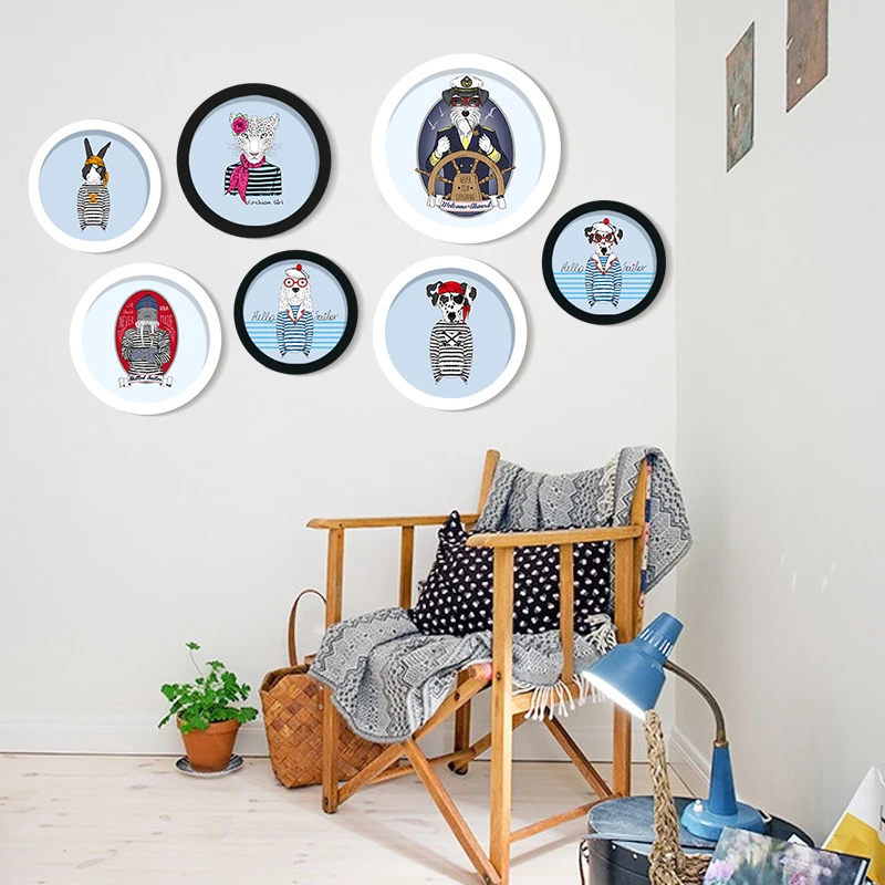 DIY креативный подарок круглая фоторамка диван фон Мультяшные животные подвесная