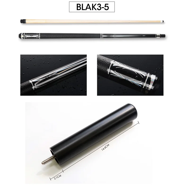 BLAK35 with Black Новое поступление BLAK Бильярд Пул Cues Stick 13 мм 11,5 мм 9,5 мм с расширением черный/серебристый цвета Китай - Цвет: BLAK35 with Black