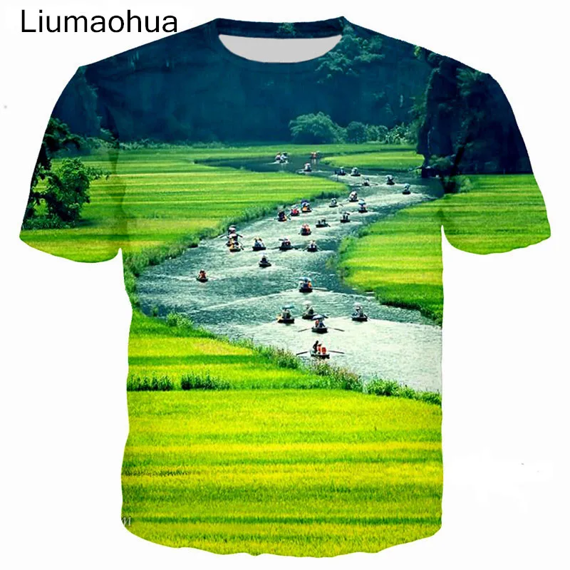 Liumaohua хипстер природа голубое небо пляж камни 3D принт Мужская/женская футболка