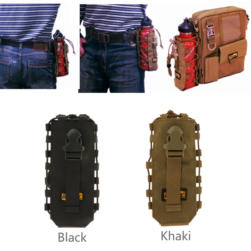 Открытый Кемпинг 1050D тактический Molle бутылка для воды сумка чехол фляги 0.5L-2L