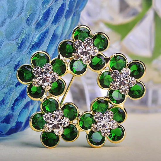 Роскоши Горный Хрусталь Цветы Броши Для Женщин Рубин Цветет Вишня женщины