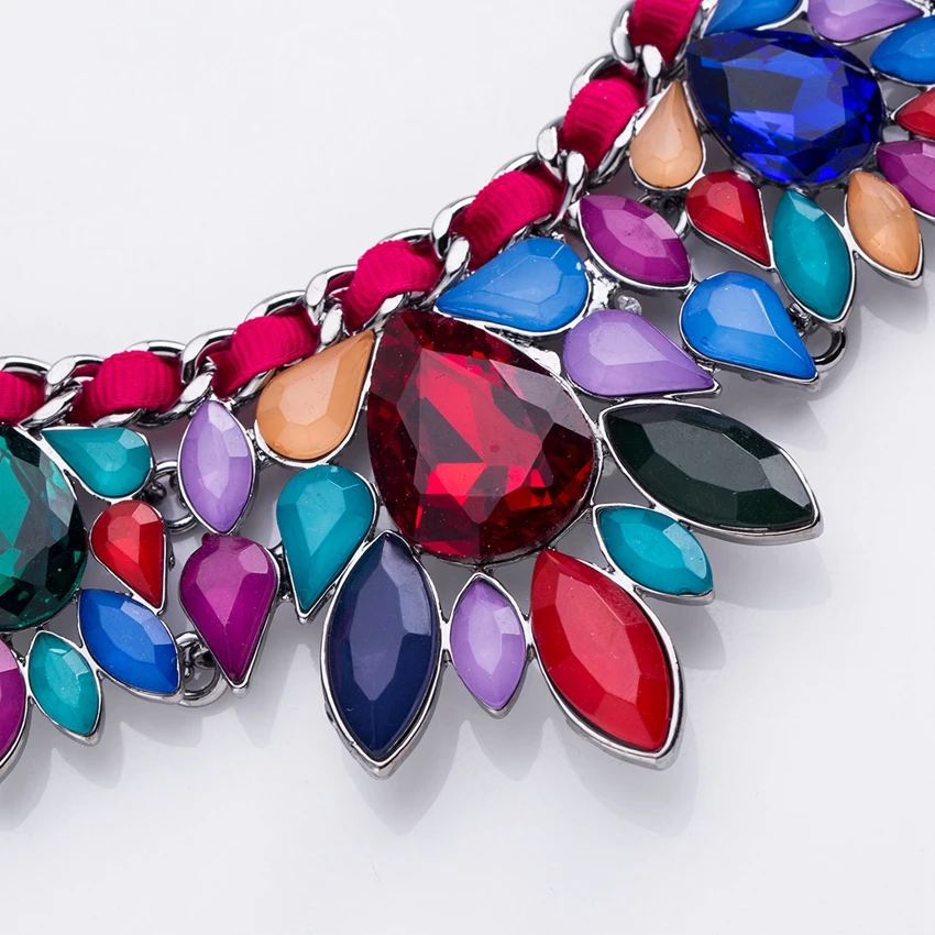 DiLiCa модное винтажное ожерелье серьги набор Этнические женские Стразы кристалл