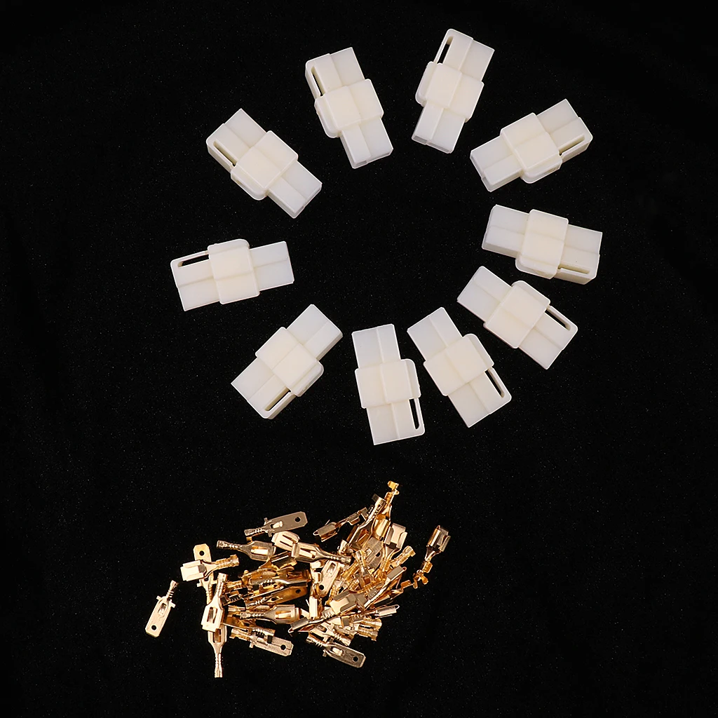 

10Kits Car Male Female 2 Way Pin 6.3mm Locking Connectors Plug & Socket