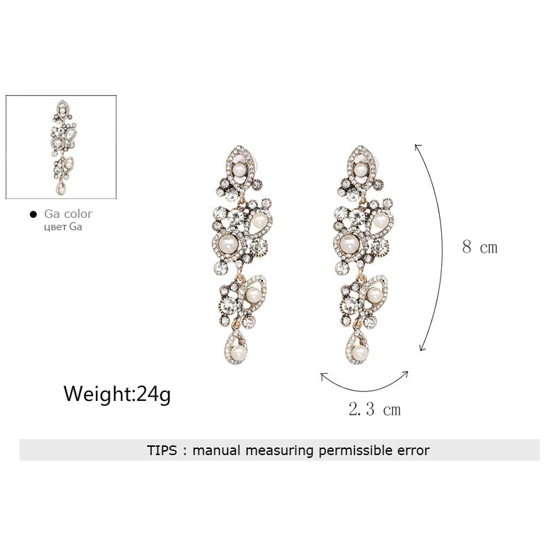 New Design Clear Maxi Statement Earrings Jewelry Women Luxury Beads Long Dangle Drop Wholesale Wedding Vintage | Украшения и