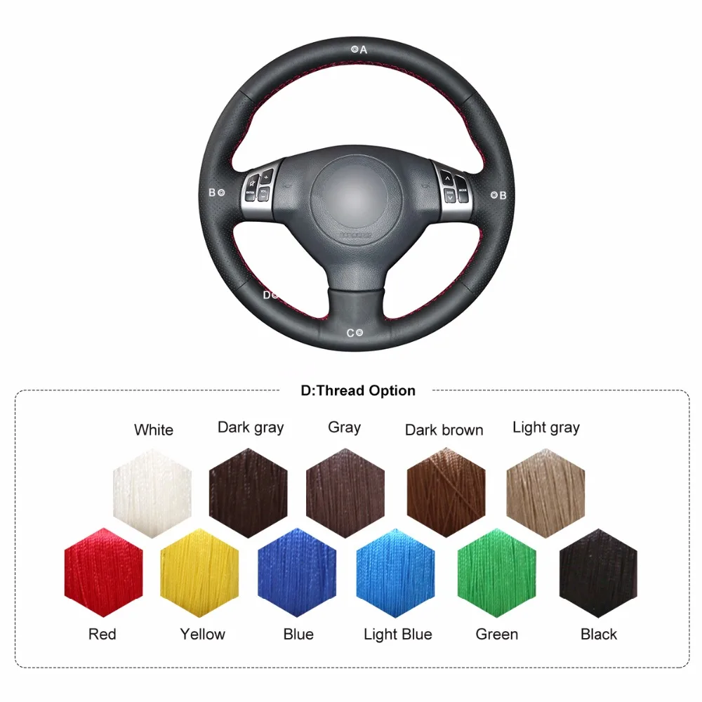 Чехол на руль автомобиля MEWANT из черной искусственной кожи для Suzuki Swift Sport 2005-2011 Splash