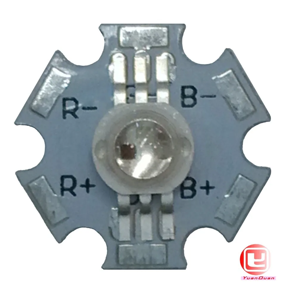 10 шт. 3 Вт RGB цвет Высокая мощность 6pin светодиодный чип свет с 20 мм Звезда База