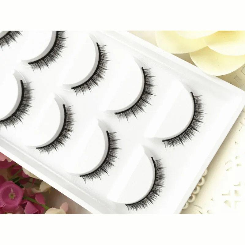 5 пар натуральных накладных ресниц макияж синтетические волосы конические