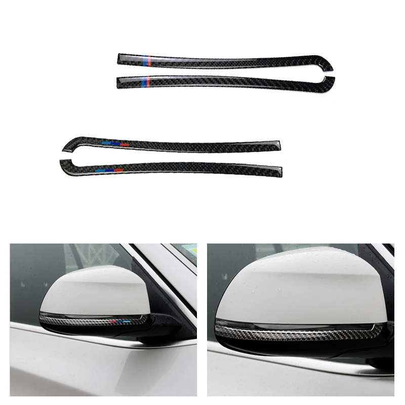 

2x Car Styling Real Carbon Fiber Rearview Mirror Anti-rub Strip Anti-collision Sticker Trim For BMW X3 X4 X5 X6 F25 F26 F15 F16