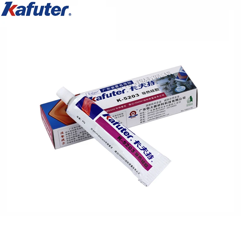 Белый термосиликагель Kafuter 80 г для склеивания наполнителя между ЦП и радиатором
