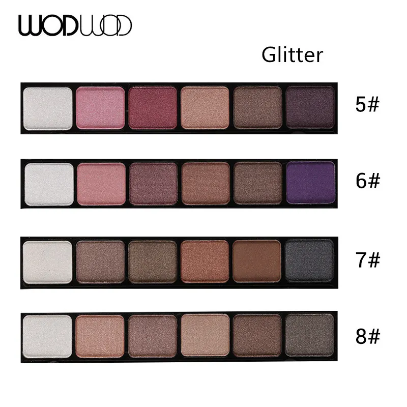 Wodwod брендовые блестящие тени для век Палитра набор с кисточкой макияжа Тени
