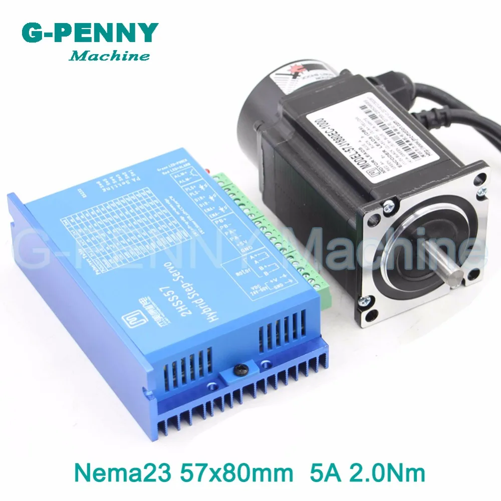 Шаговый двигатель с замкнутым контуром Nema23 57x80 2 0 Н · м 4 провода унций дюйм D = 8 мм