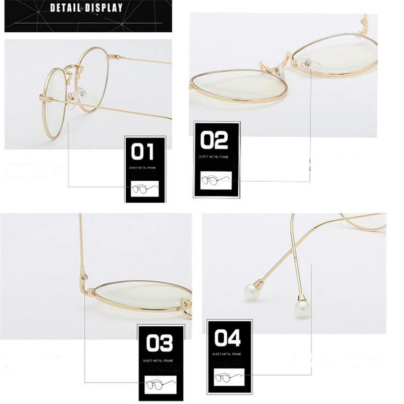 Винтаж овальные очки со степенью Для женщин мужчин круглые металлические