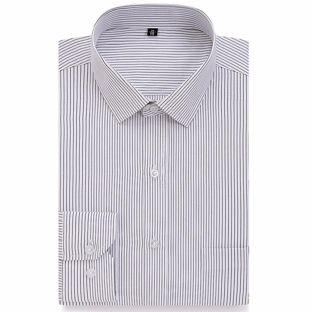 Мужская хлопковая рубашка с длинным рукавом приталенная однотонная|mens dress