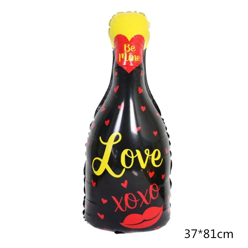 Лигатуры Love письмо Фольга шар Юбилей на свадьбу, день рождения, День Святого Валентина вечерние украшения бокал для шампанского, с блестками для студийной Фотокабины - Цвет: love bottle