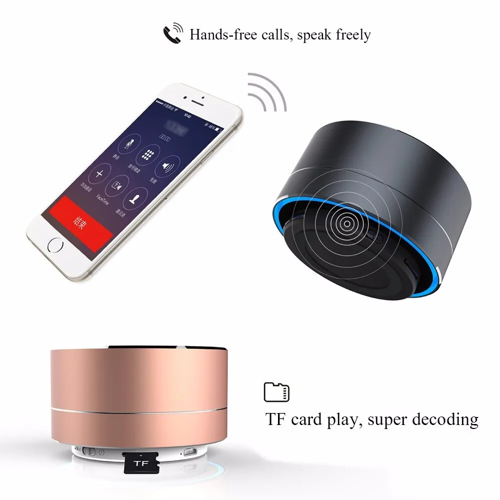 Светодиодный Портативный Беспроводной Bluetooth Динамик стерео мини-динамик fm-радио металлические супер бас сабвуфер Tf карты для Mp3 музыкальный плеер