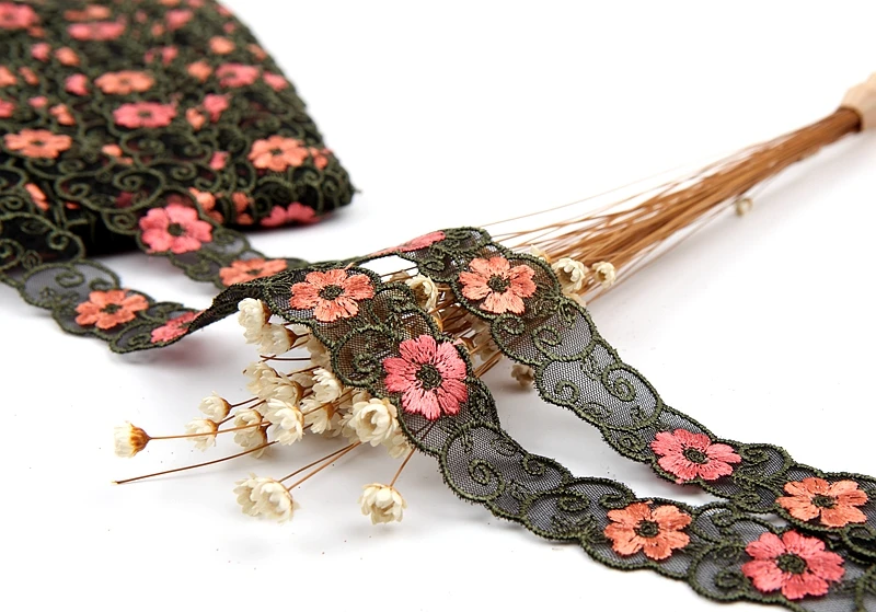 MLAEY 2Yards Exquisite Embroidered Flower Lace Trim High Quality Fabric DIY Craft&ampSewing Dress Clothing Accessories | Дом и сад