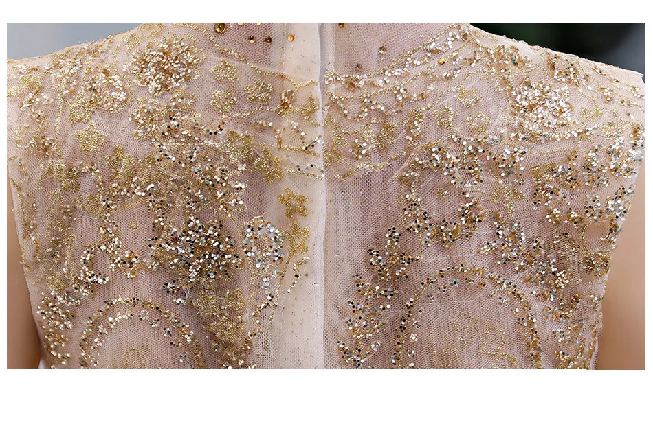 Gold Lace Dress Flower Girl Princess Sleeveless Party Wedding Dresses Toddler Kids Wear First Communion Gowns | Детская одежда и