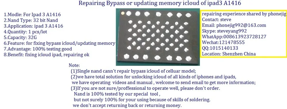 Ipad3 nand 32g удаляет icloud flash bypass заблокированный id разблокирует ipad3 32 GB ipad 3 32GB hdd память