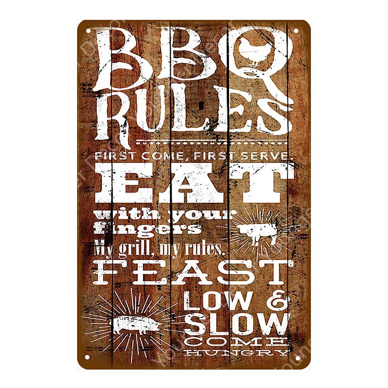 YD9841H Dad's BBQ вечерние металлические вывески для барбекю в античном стиле, для бара, отеля, стейка, дома, декор в стиле ретро, Настенная роспись, табличка YH043 - Цвет: YD9841H