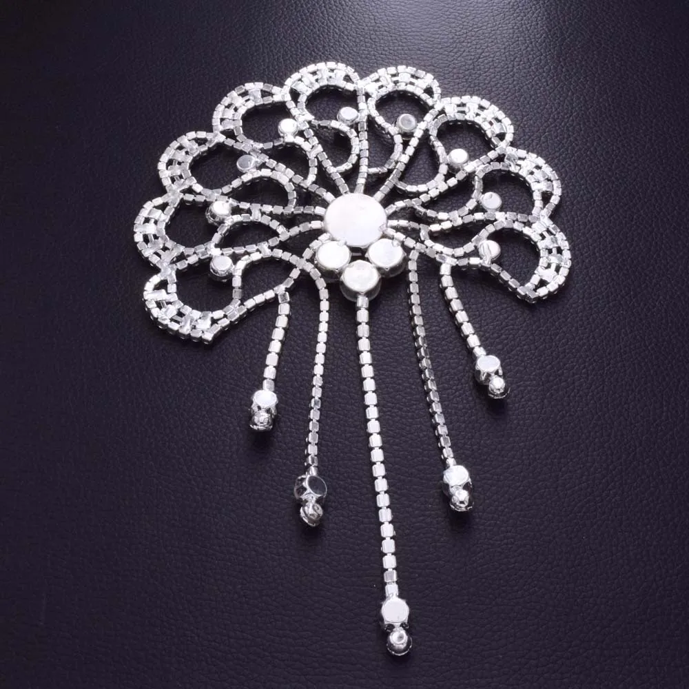 Одежда с кристаллами 2 шт. нашивки кисточками Прошитые на ремне для свадебного