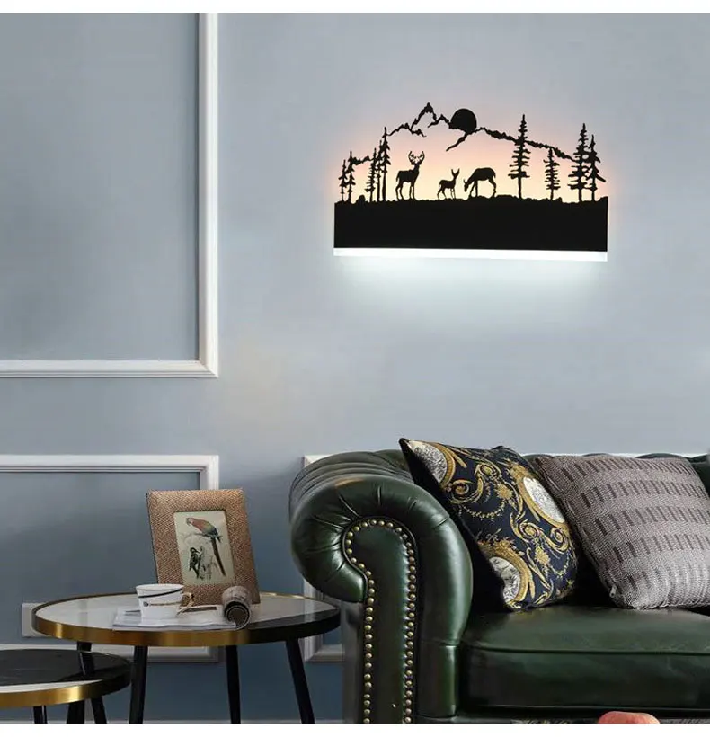 Современный светодиодный настенный светильник с теплым пухом l38см, черный бра, настенный светильник для гостиной, спальни, прикроватный светильник AC110V 220V