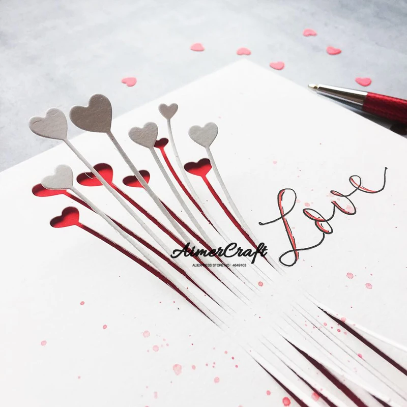 Love Strip Flower металлические режущие штампы трафарет для скрапбукинга Сделай Сам