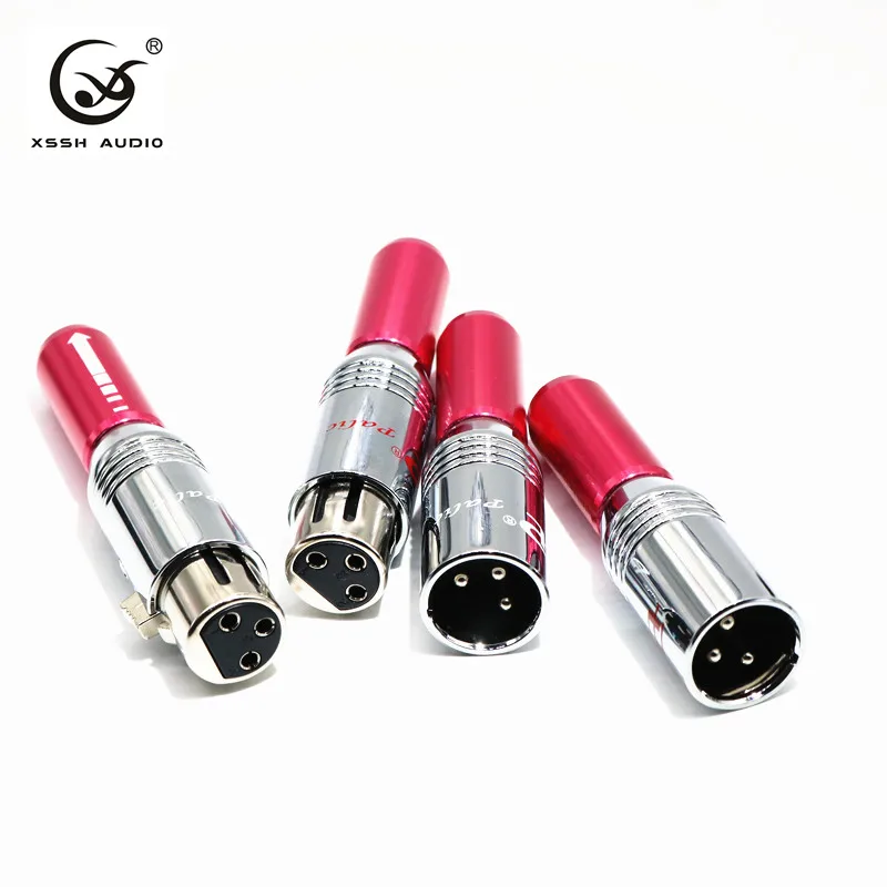 2 пары гнездовых разъемов XLR Hi end Hifi YIVO аудиоразъем с 3 контактами красный
