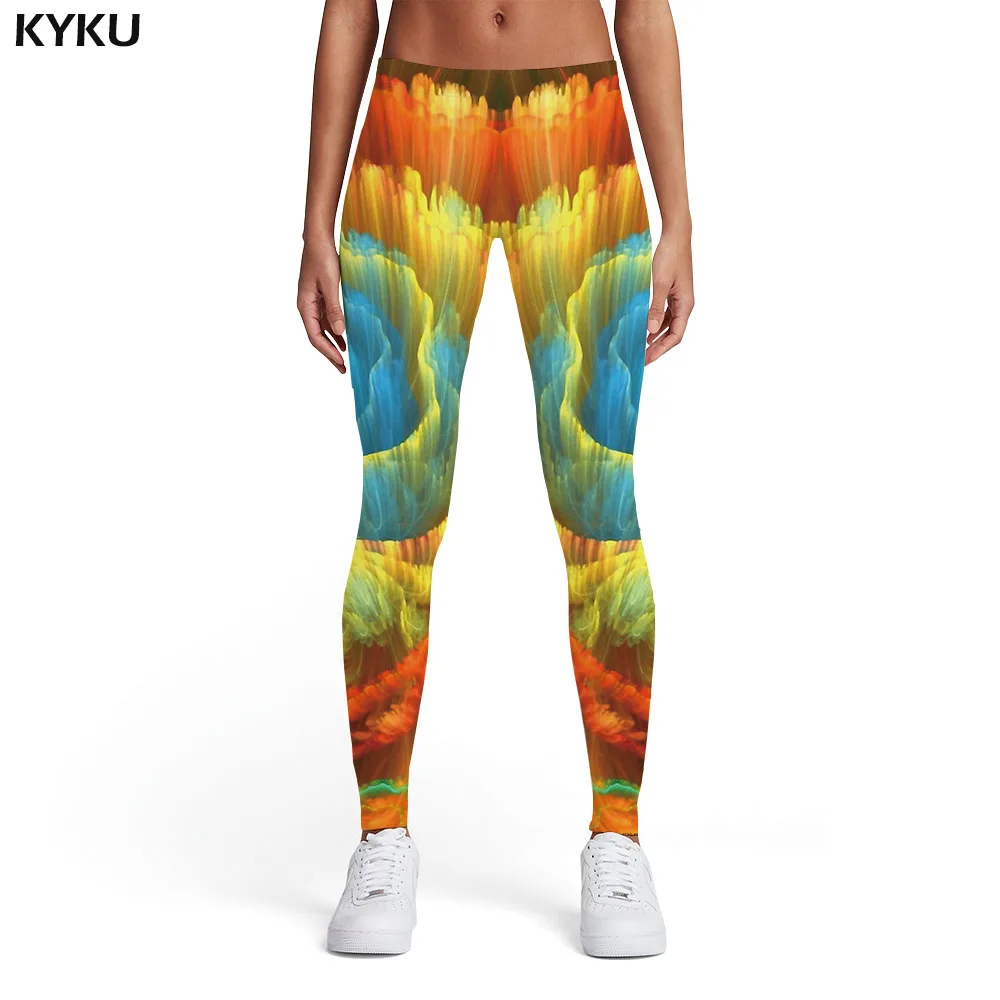 KYKU бренд Psychedelic Леггинсы для женщин Galaxy Спорт граффити леггинсы Харадзюку Печатные Брюки готические брюки женские леггинсы брюки