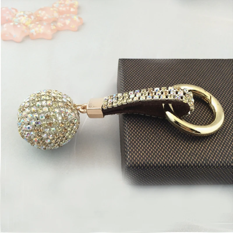 Full Ball Rhinestone Keychain Hand Charm Round Key Chain Bag Car Pendant Exquisitegifts for friends Holder | Украшения и