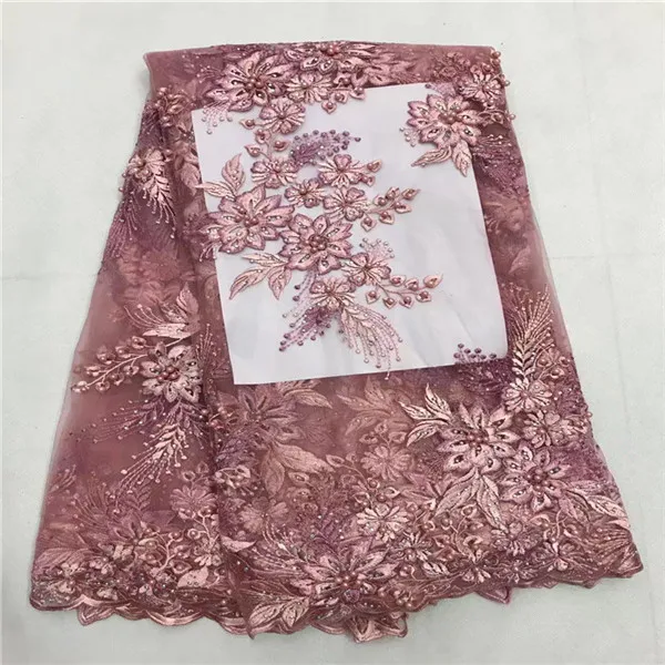 Wholesale Beautiful Beaded Net Lace Fabric Mesh Embroidery For Wedding Top Sale Power Red | Дом и сад