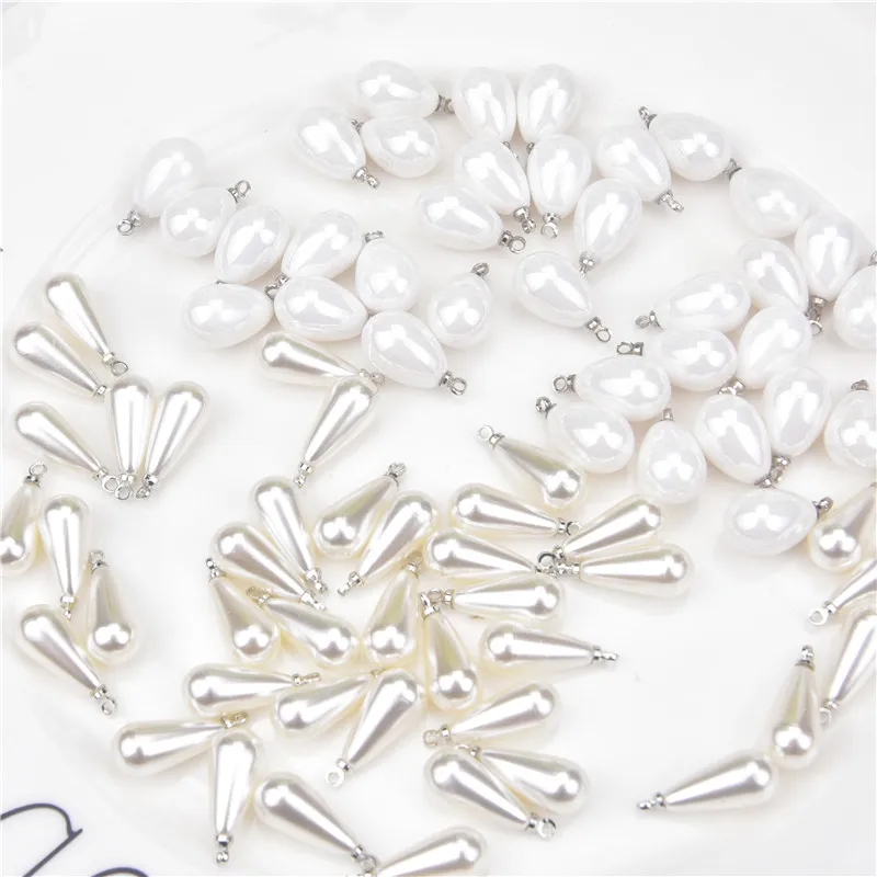 30Pc White Teardrop Pearl Sewing Buttons Pendant Beads For Clothing Accessories Women Clothes Scrapbooking Diy Handmade Material | Дом и сад