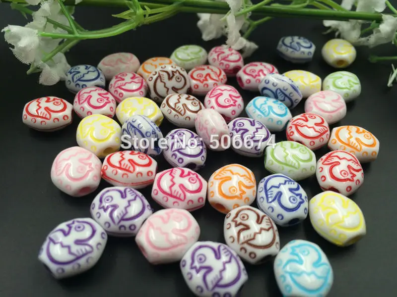 40 шт. разноцветные акриловые овальные бусины-разделители для изготовления