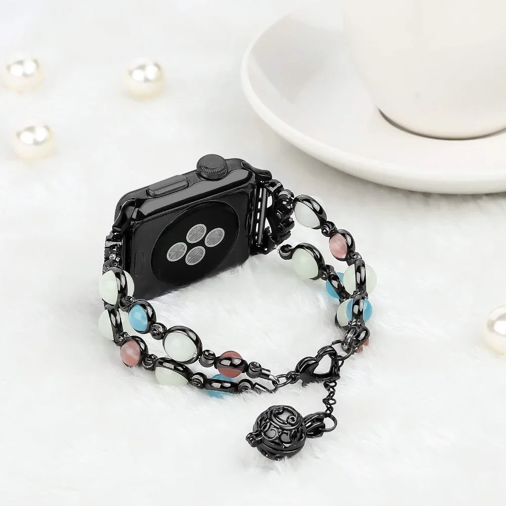 Агат pulseira для apple Watch band 4 (iwatch 5) 44 мм 40 watch 3 2 1 ремешок 42 38 Ручная работа женщин