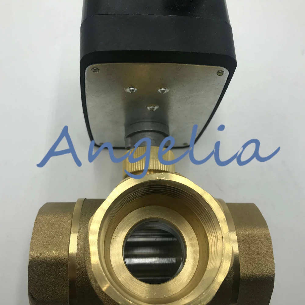 AC110-220V (универсальный) G11/4 &quotBSP DN32 латунный 3-ходовой ручной и автоматический