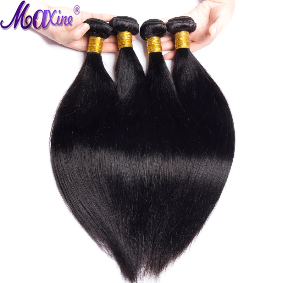Maxine волосы бразильские прямые переплетения пучки человеческих волос 3 и 4 пучка 8
