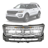 for ford explorer 2016 2017 front bumper grille led grills raptor sport style racing upper grill with honeycomb mesh