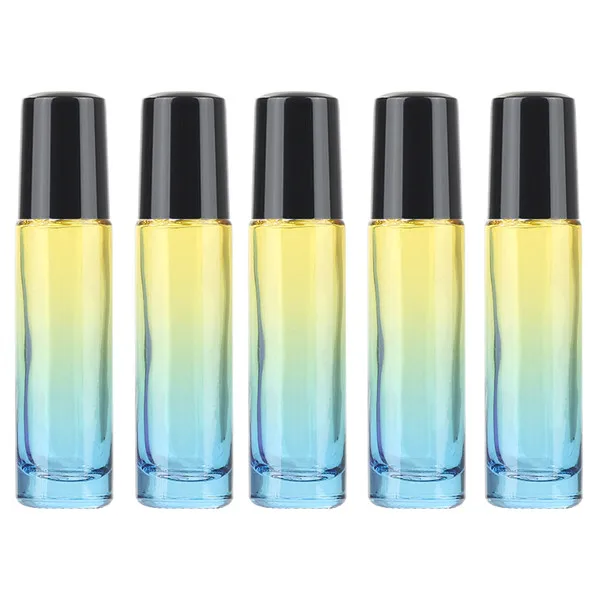 13 10ML 5pcs Aihogard 5 шт. 10 мл градиентный цвет толстое стекло рулон на эфирное масло пустые флаконы духов ролик прочный для путешествий - Цвет: 13 10ML 5pcs