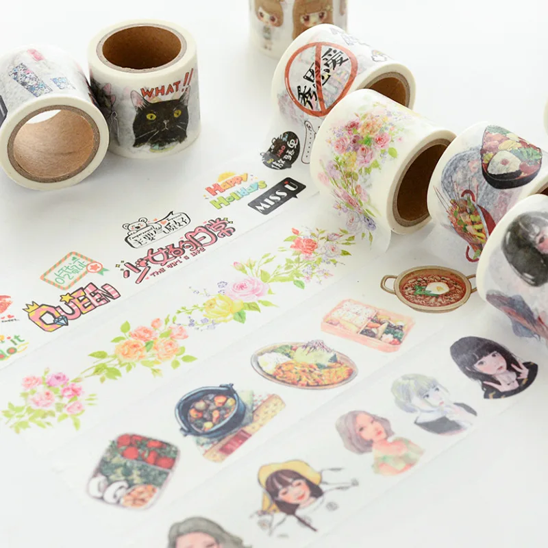 1 шт. Alideco Kawaii васи ленты для милых девочек кота маскировки декоративные Клей DIY