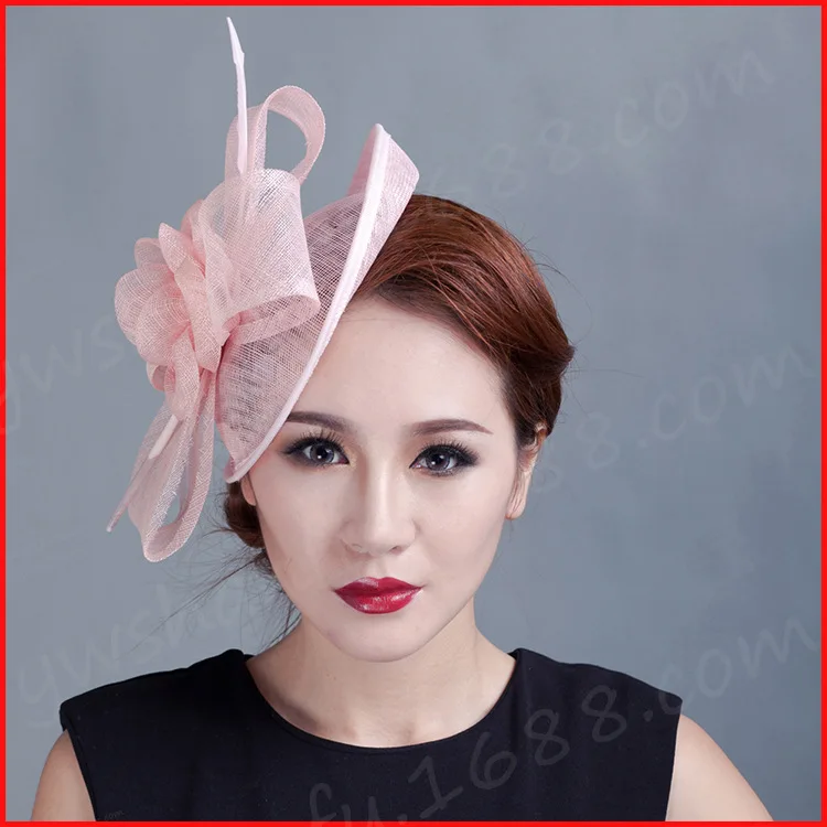 Женские Цветы Вуалетка перо Дамы sinamay шляпа волос Свадебные вечерние вуалетки 2015