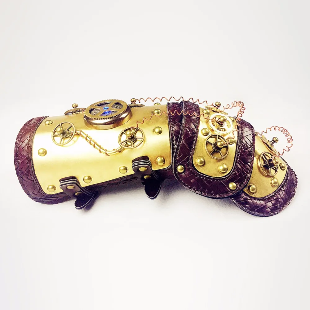 

Экипировка Gear Duke для косплея на Хэллоуин, высокое качество, винтажная Механическая Экипировка, стимпанк, кожаная светодиодная грелка для ру...