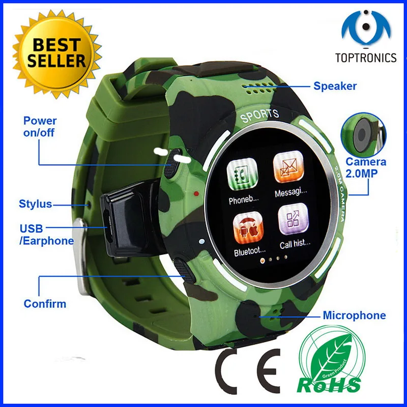 Хит продаж спортивные Смарт часы для телефона поддержка SIM карты камера звонки
