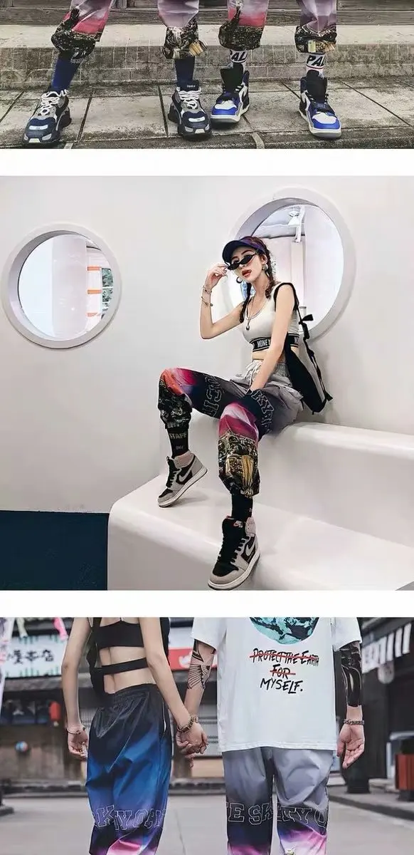 Мужские брюки джоггеры 2019 Цветные парки с соединением модные карго Jordan султанки