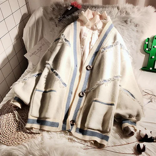 apricot cardigan Neploe размера плюс вязаный кардиган для женщин зимние теплые пальто одежда свободные большие карманы женский свитер Корейская мода Pull Femme - Цвет: apricot cardigan