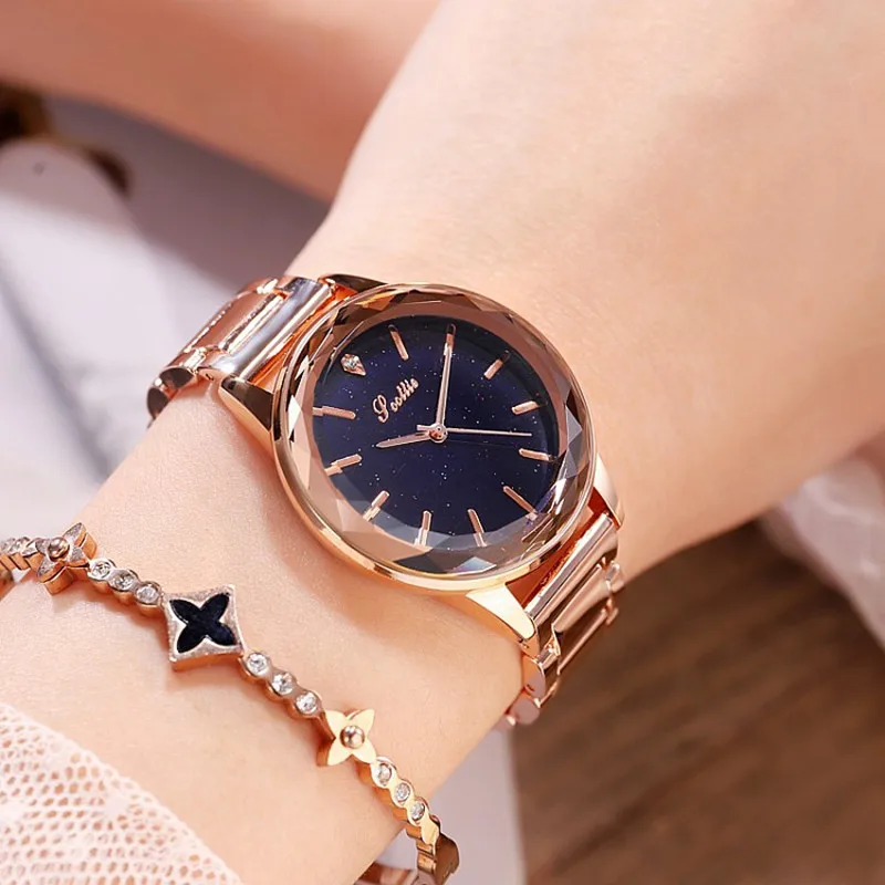 New Luxury Starry Dial Diamond Women Watches Fashion Lady Casual Quartz Watch Women Stainless Steel Dress Wrist Watch Clock Gift enlarge