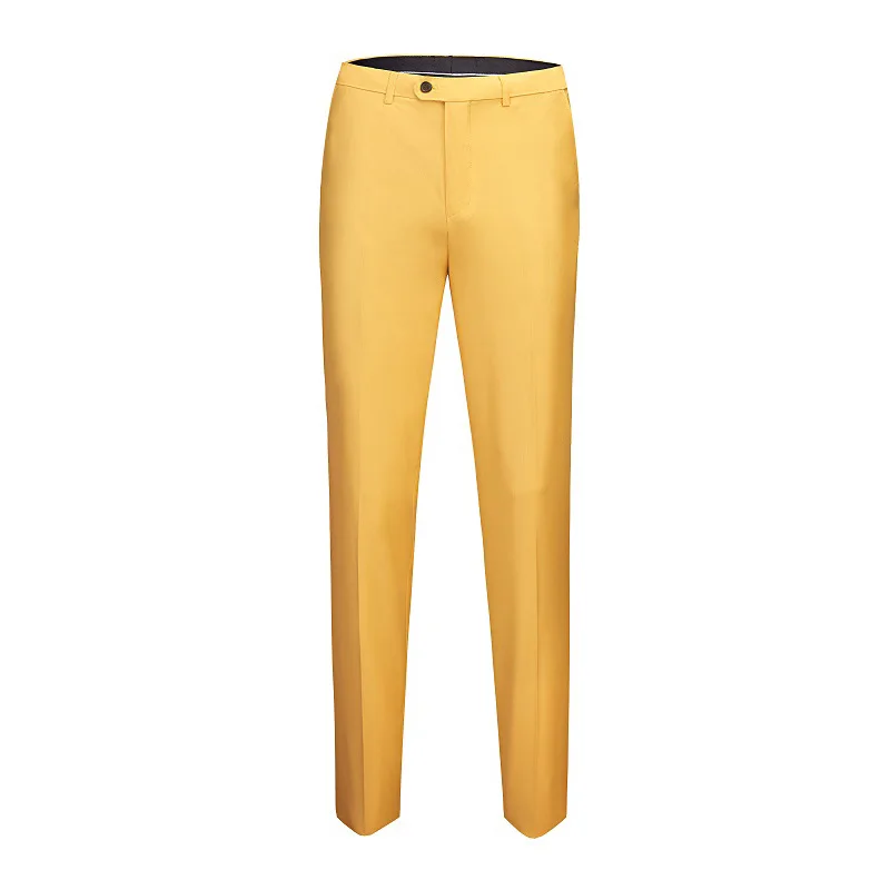 yellow Shenrun, мужские деловые штаны, брюки, железные, одноцветные, облегающие, для офиса, для работы, формальные, модные, повседневные, обтягивающие, для молодых - Цвет: yellow